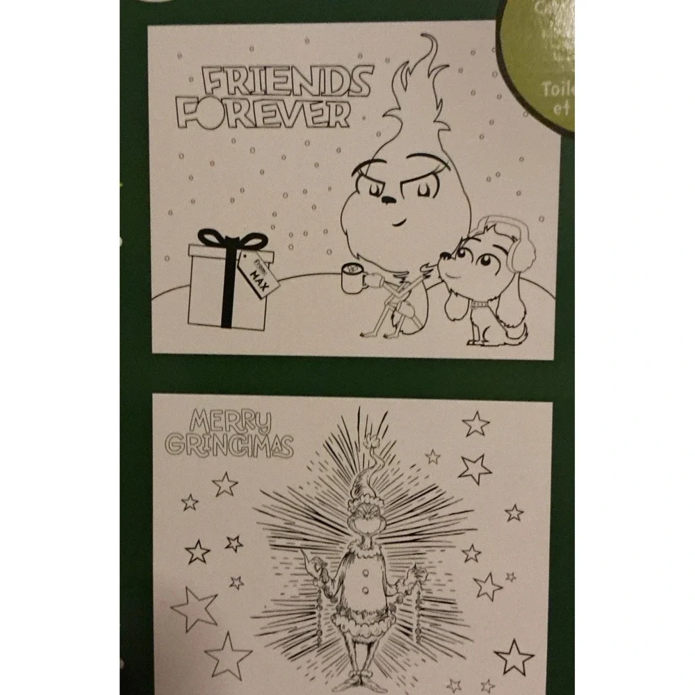Dr. Suess The Grinch Amazing Art Set, 4 Canvases To‎ Paint, New In Sealed Box